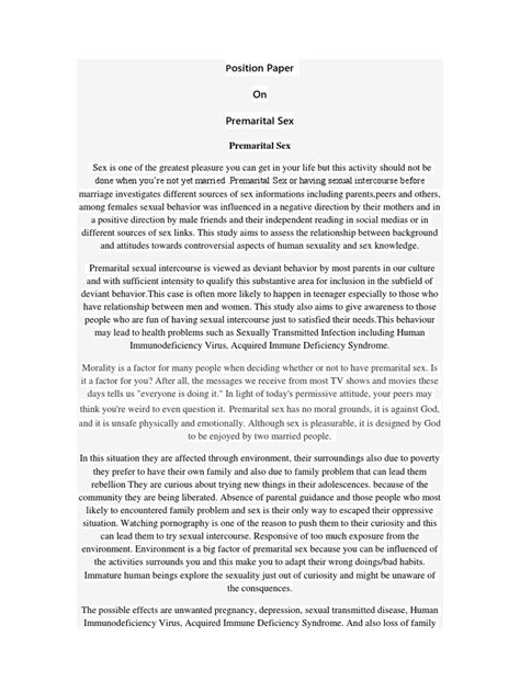 osition paper on premarital sex pdf sexual intercourse curiosity