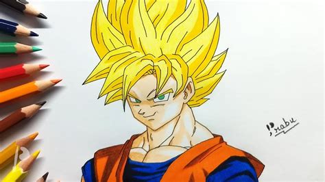 Drawing Goku Super Saiyan With Colour Pencils Dragon Ball Z Budget