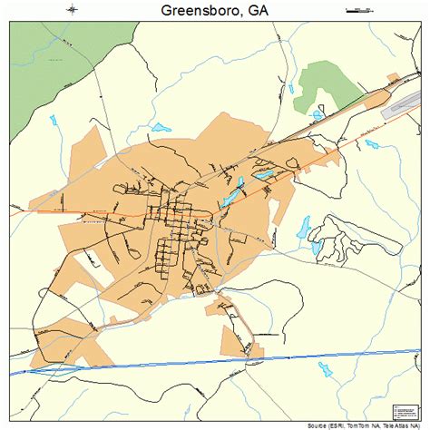 Greensboro Georgia Street Map 1334876