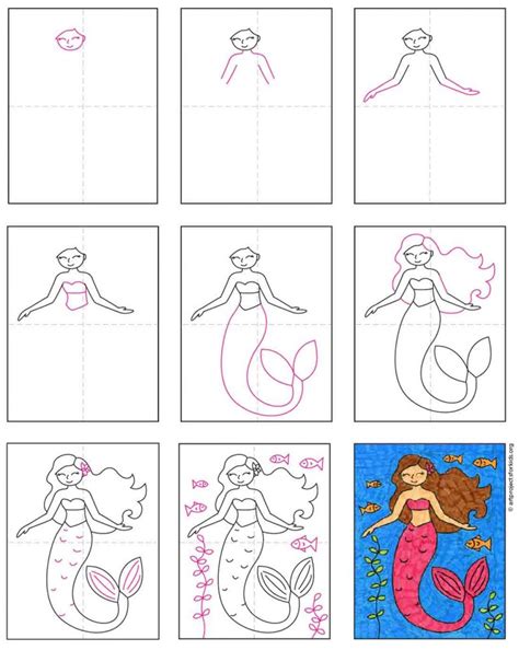 How To Draw A Mermaid · Art Projects For Kids