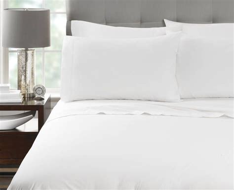 Soft Touch 110 Gsm Microfiber Flat Bed Sheets White Luxury Double