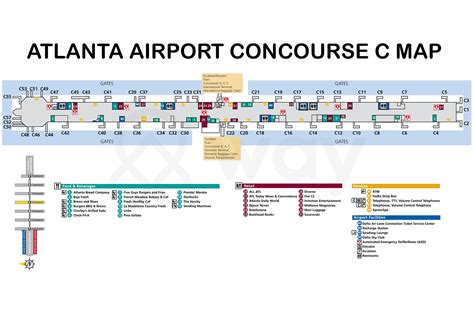 Atlanta Airport Terminal Map Atlanta Airport Food Shops Guide
