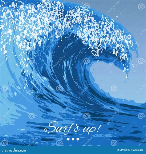 Ocean Wave Illustration Stock Vector Illustration Of Nature 61928693