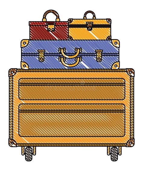 Suitcases Bags Pile Isolated Icon Stock Vector Illustration Of