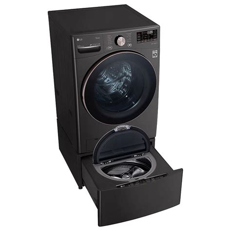 Lg 45 Cu Ft Front Load Washer With Turbowash 360 In Black Steel