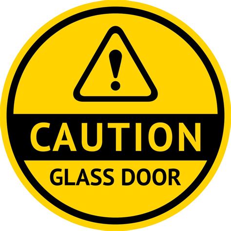 6in X 6in Caution Glass Door Sticker