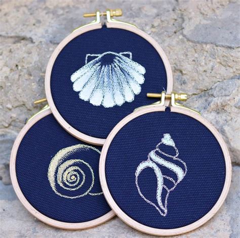 Mini Seashell Embroidery Hoop Set Yad Lakashish