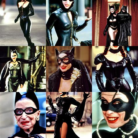 Ruth Bader Ginsburg Dressed As Catwoman From Batman Stable Diffusion