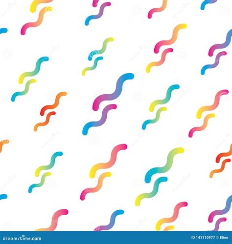 Seamless Pattern Abstract Colorful Squiggle Shapes Vector Illustration