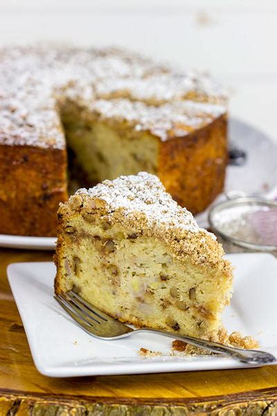 Mix mashed bananas and milk together. Banana Walnut Coffee Cake | TheBestDessertRecipes.com