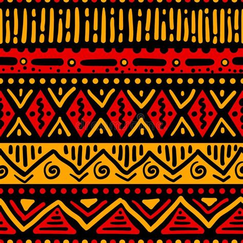 African Colors Ethnic Art Seamless Pattern Stock Vector Illustration