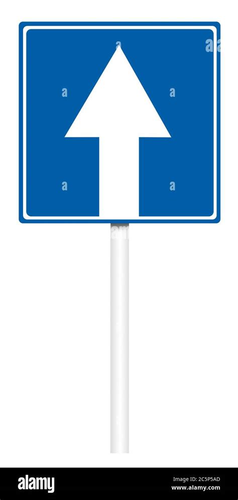 Informative Sign Isolated On White Illustration Road With One Way