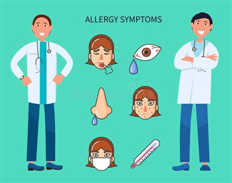 Allergy Symptoms Infographics Collection Vector Stock Vector