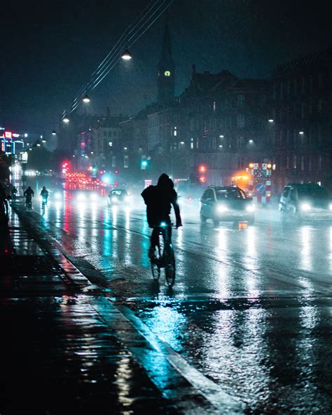 Photography Of Rainy Copenhagen Oc Rainy Night Rainy City Rainy