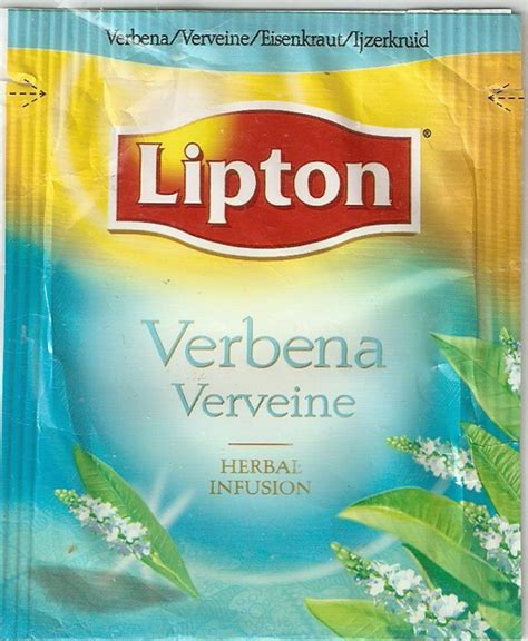 Tea Bag Label Lipton Verbena Verveine