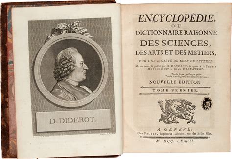 D Diderot And J Le Rond Dalembert Encyclopédie Geneva 1777 1779
