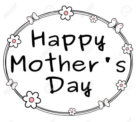 Happy Mothers Day Clipart Black And White Design Corral