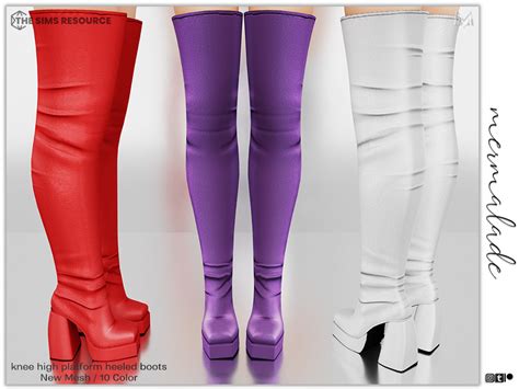 The Sims Resource Knee High Platform Heeled Boots S62