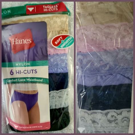 Hanes Womens Hi Cut Panties White Size 8 Pack Of 6 Pp73as For