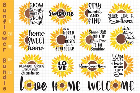 Sunflower Quotes Bundle Sunflower Svg Graphic By All About Svg
