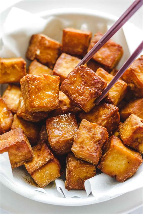 Quick And Easy Crispy Air Fried Tofu Okonomi Kitchen Recipe Tofu Recipes Fried Tofu Food