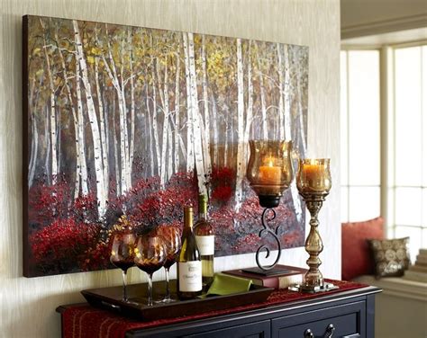 Artificial flower wall decor wall decor ideas description: Red Birch Trees Art - 2.5x4 | Tree wall, Living rooms and ...
