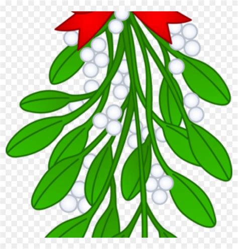 Download Free Mistletoe Clipart Christmas Mistletoe With Red Hanging