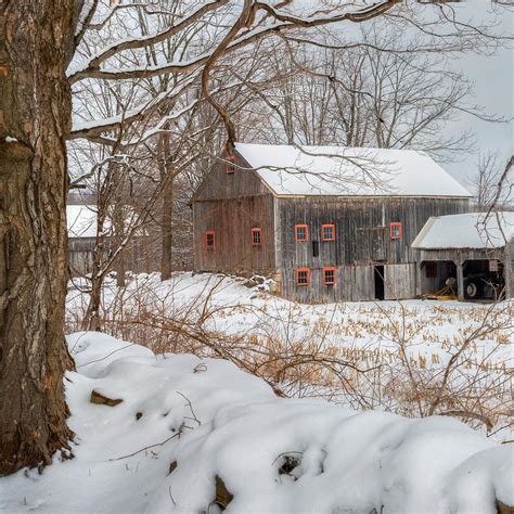 England is a country in europe. Old New England Winter 2016 Square Photograph by Bill Wakeley