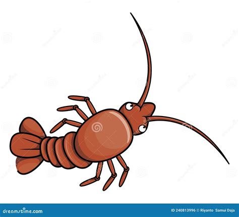 Cute Lobster Cartoon Color Illustration Stock Vector Illustration Of