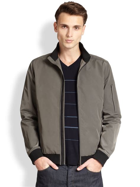 Theory Rifle Canvas Bomber Jacket In Grey Gray For Men Lyst