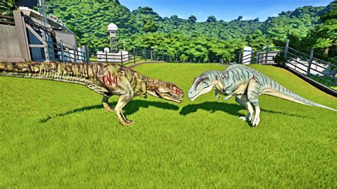 TYRANNOTITAN Vs GIGANOTOSAURUS Jurassic World Evolution YouTube