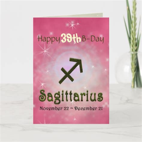 U Pick Color Sagittarius Happy Birthday Age Card
