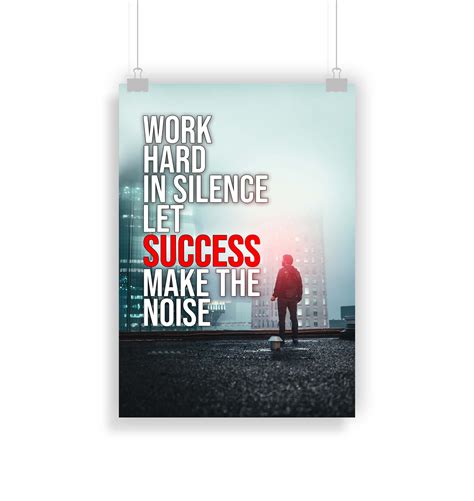 Work Hard Poster Quote Print Decor Picture Etsy