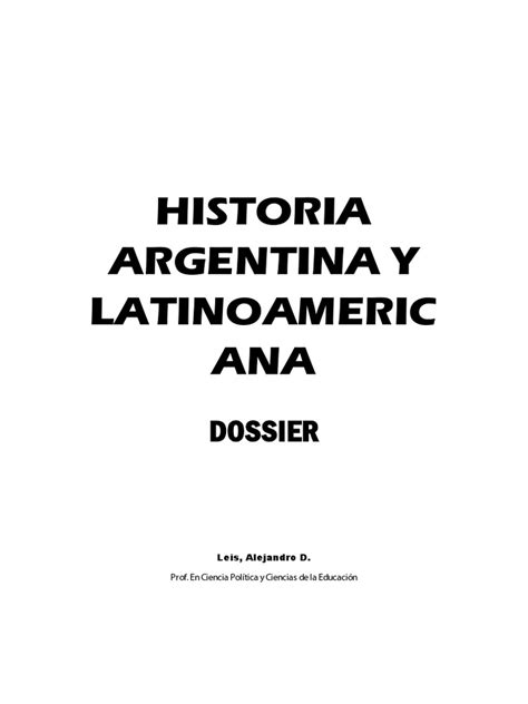 Historia Argentina Y Latinoamericana Dossier Pdf Imperio Español