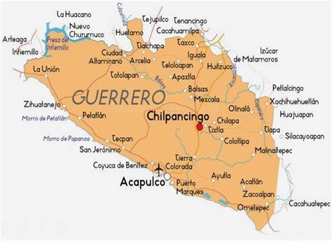 Mexico Map Guerrero State
