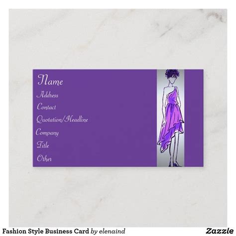 Fashion Style Business Card Zazzle Business Fashion Card Model Style