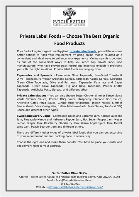 Private Label Foods Choose The Best Organic Food Products By Sutter