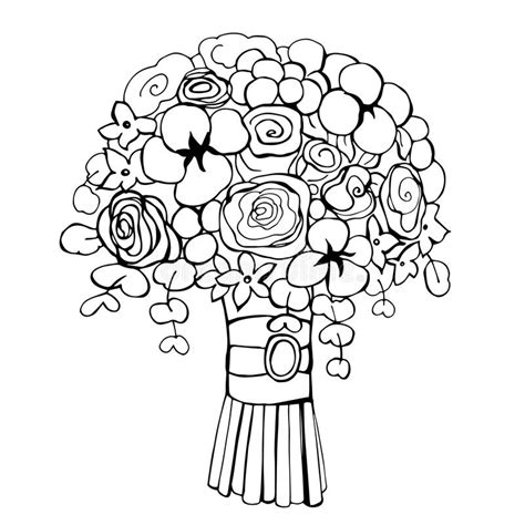 Hand Drawn Flowerswedding Bouquet Vector Illustration Stock Vector