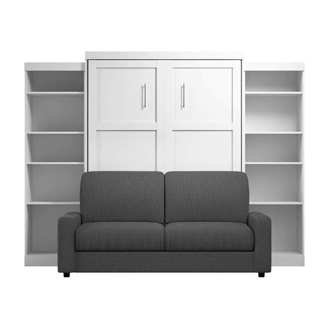 Modubox Pur Queen Murphy Wall Bed Two Storage Units And A Sofa 115