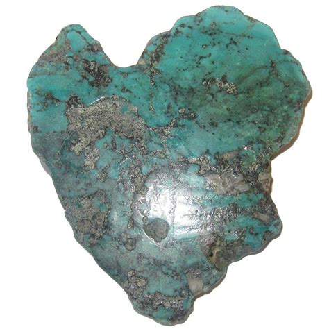 Turquoise Polished Stone 42 Collectible Heart Shaped Slab High