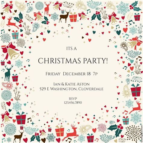 Free Printable Holiday Party Invite Template
