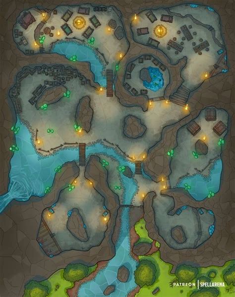 Bandit Caves Map By Spellarena 30x38 Battlemap Oc Fantasymaps