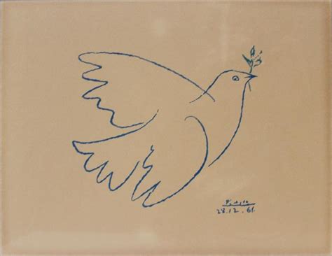 Picasso Pablo Color Lithograph Dove Of Peace