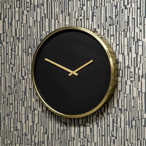 Small Minimalistic Black And Gold Wall Clock Black And Gold Wall Clock