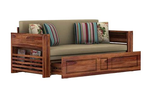 Devanshi Handicraft Solid Wood Foster 3 Seater Sofa Cum Bed For Living