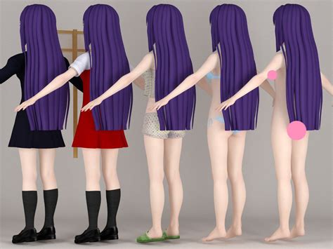 T Pose Rigged Model Of Zange Anime Girl 3d Model Rigged Cgtrader