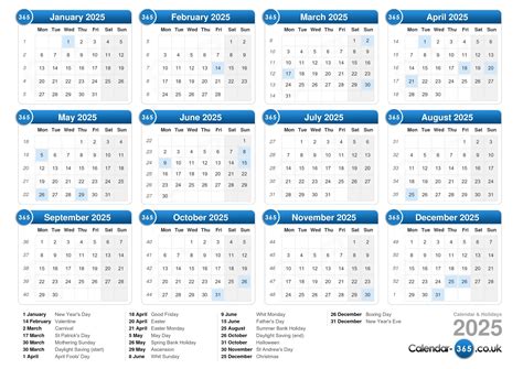 Calendar 2025