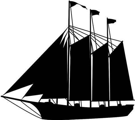 Tall Ship Silhouette Free Vector Silhouettes