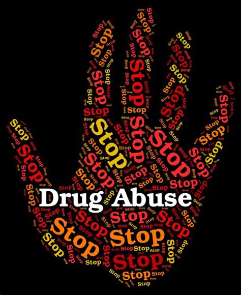 Stop Drug Abuse Means Abused Dependence And Addiction Free Stock