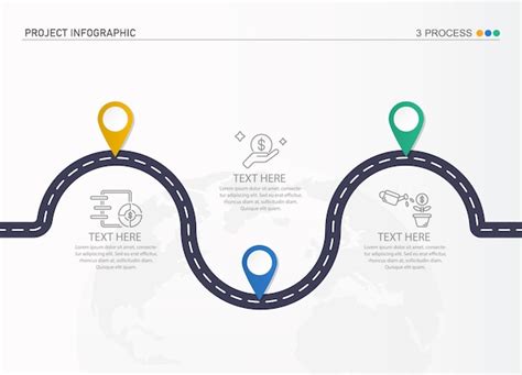 Premium Vector Road Map Infographic Template With 3 Steps Process Or